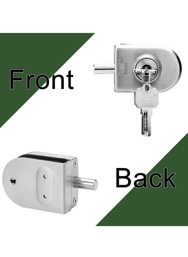 SYOSI Fits on 1/2 Glass 0.39 -0.47Glass Door Lock, Stainless Steel Glass Door Lock Anti-Theft Security Double Swing Hinged Frameless Push Sliding Gate Floor Latch Bolt Ground - Image 3