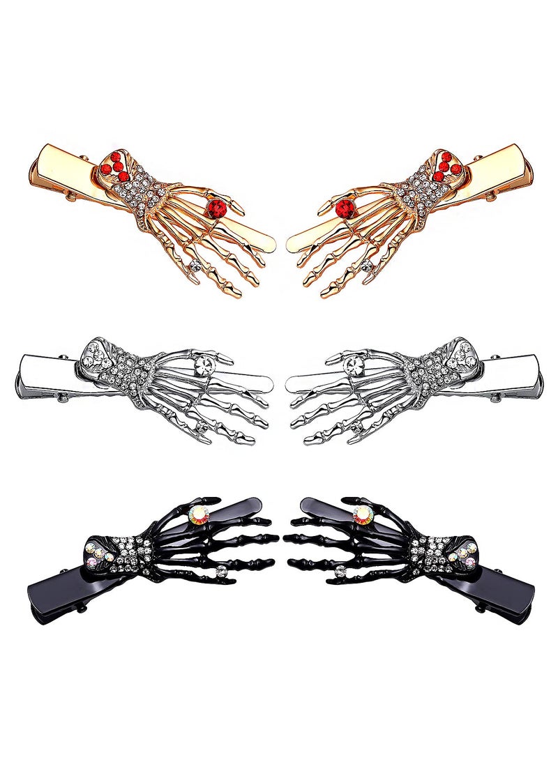 CEALXHENY - Halloween Hair Clips for Women Cute Candy Duckbill Hairpins Gothic Skeleton Hand Clips Halloween Hair Accessory for Costume Party Holiday Gift Style C - Image 1