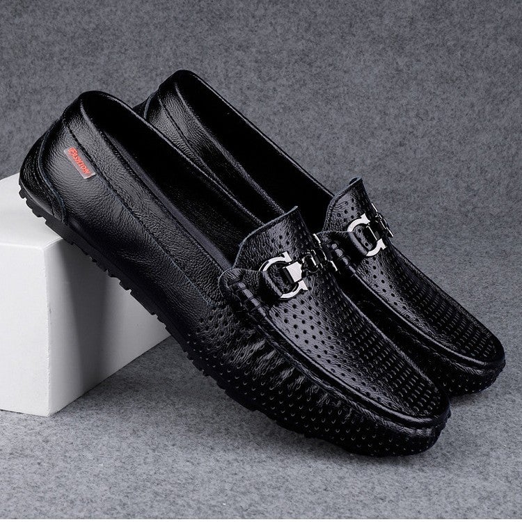 Live-Stream Popular Men'S Genuine Leather Loafers, New Spring Casual Versatile Slip-On Driving Shoes, British Style - Image 4