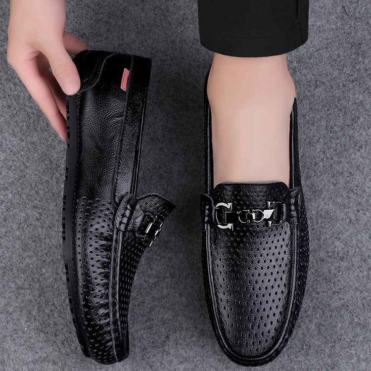 Live-Stream Popular Men'S Genuine Leather Loafers, New Spring Casual Versatile Slip-On Driving Shoes, British Style - Image 5