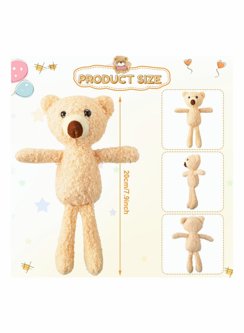 SYOSI 20 Pcs Mini Bear Stuffed Animal 7.9 Inch Small Stuffed Bear Plush Lovely Bear Plush Toys for Birthday Wedding Valentines Day Decorations Craft DIY Accessory Party Favors Supplies (Beige) - Image 2