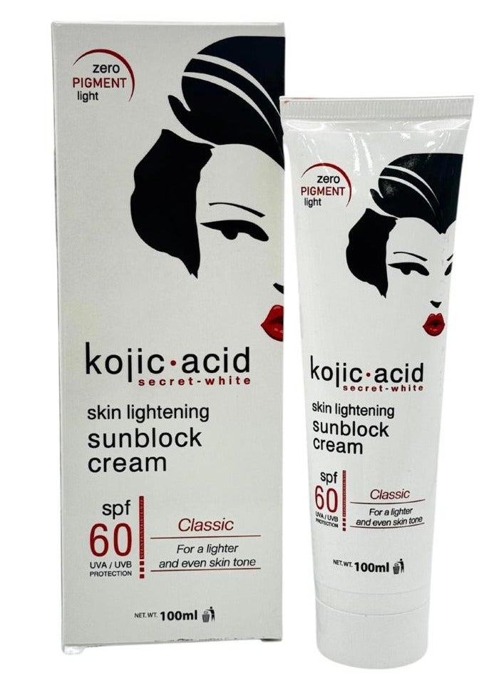 skin lightening sunblock cream spf 60 Classic For a lighter and even skyn one 100ml