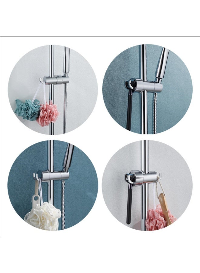 Adjustable Chrome Plated Shower Head Holder with 2 Hooks for 16-27mm Slide Rod - Image 5