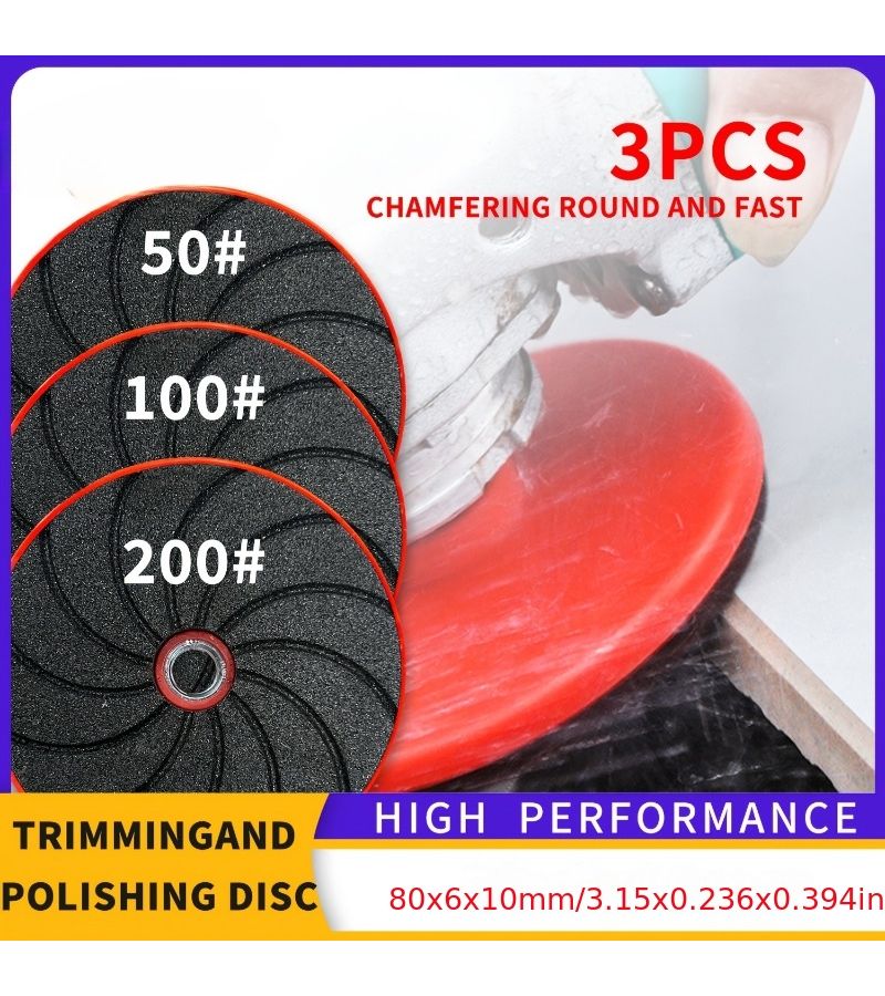 3 Piece 3 Inch Grinding Polishing Disc Set For Marble Cement Metal Angle Grinder - Image 5
