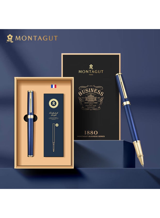 Montagut Signature Pen, Business Ballpoint Pen Gift Box, Black Replacement Pen Refill, Writing Signature Pen, Liliya Series, Blue, 0.5mm - Image 1