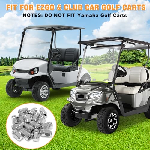 MOSNAI Golf Cart Chrome Wheel Lug Nuts for Club Car EZGO 1220 Size OEM 14723G1 1010984 14723G1 16 Pack - Image 3