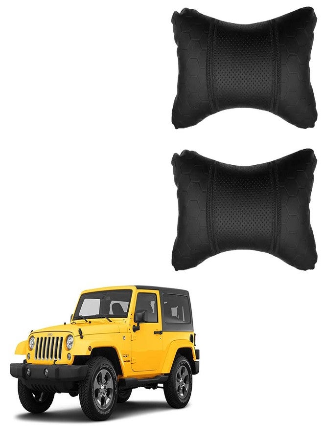 Adroitz Black Universal Neck Rest Pillow Faux Leather Material in Football Design for All Cars_155 - Image 1