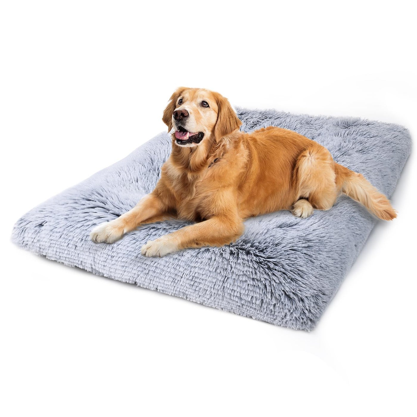 Vonabem Large Dog Bed Crate Pad 36 inch, Washable Pet Beds Medium Small Sized Dogs, Deluxe Plush Anti-Slip Puppy Mats for Sleeping, Soft Kennel Pads 35 * 23 inch Grey