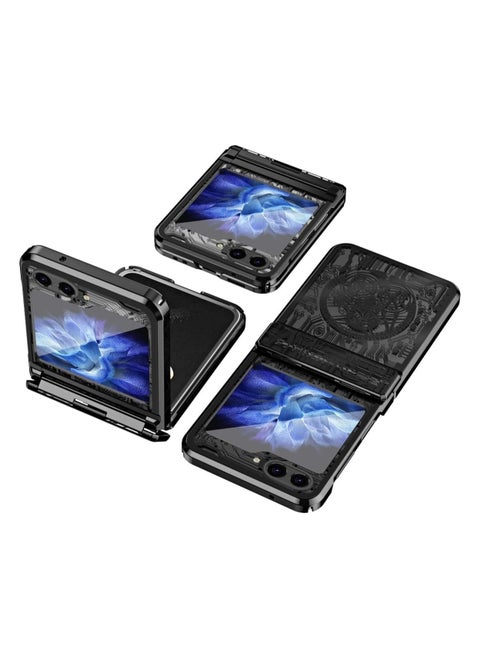 Compatible Samsung Galaxy Z Flip 6 Case with Hinge Protection, Electroplated Case Full Protection Sturdy Cover Slim Lightweight Case