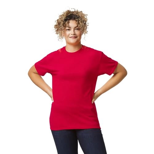 Gildan Unisex Adult Dryblend T-shirt, Style G8000, Multipack Shirt, Red (2-pack), Large US - Image 2