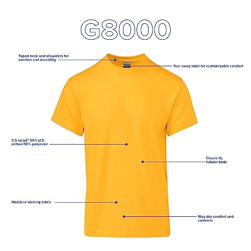 Gildan Unisex Adult Dryblend T-shirt, Style G8000, Multipack Shirt, Red (2-pack), Large US - Image 4