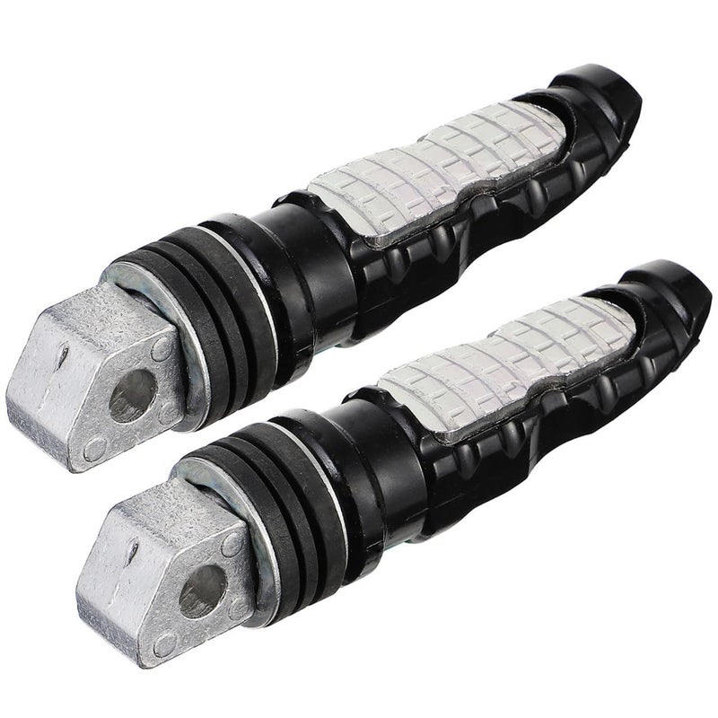 2 Pcs Motorcycle Foot Pegs Rear Passenger Footrests Silver Metal Universal Bike Footrest for Street Cruiser - Image 2