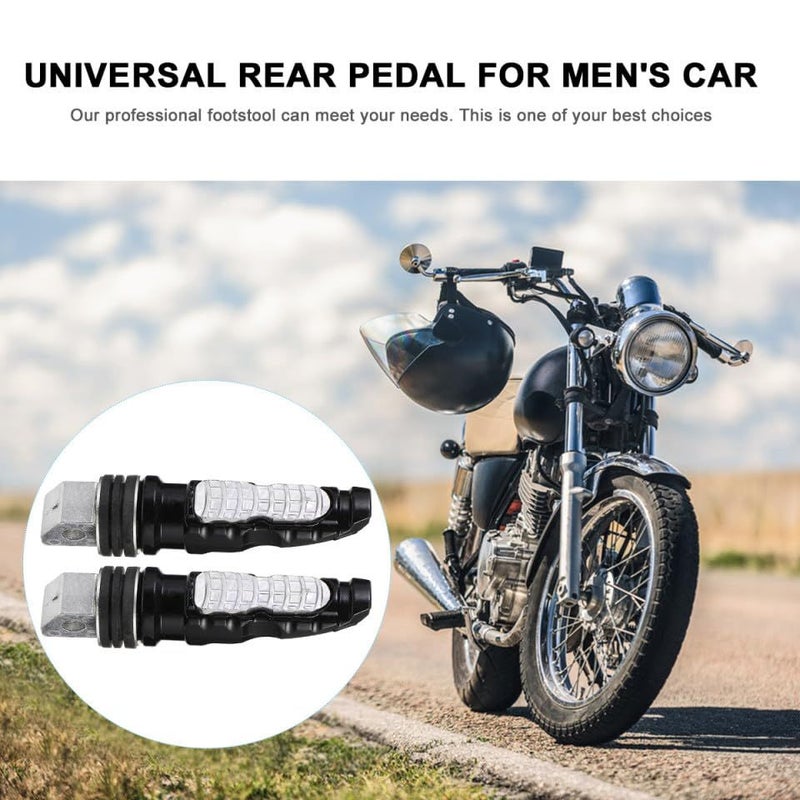 2 Pcs Motorcycle Foot Pegs Rear Passenger Footrests Silver Metal Universal Bike Footrest for Street Cruiser - Image 4