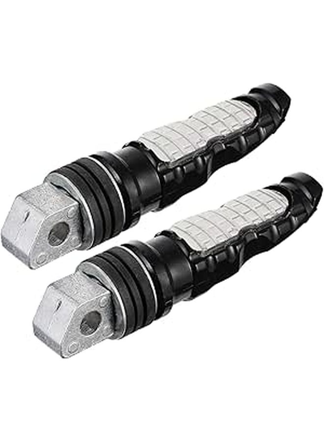 2 Pcs Motorcycle Foot Pegs Rear Passenger Footrests Silver Metal Universal Bike Footrest for Street Cruiser - Image 1