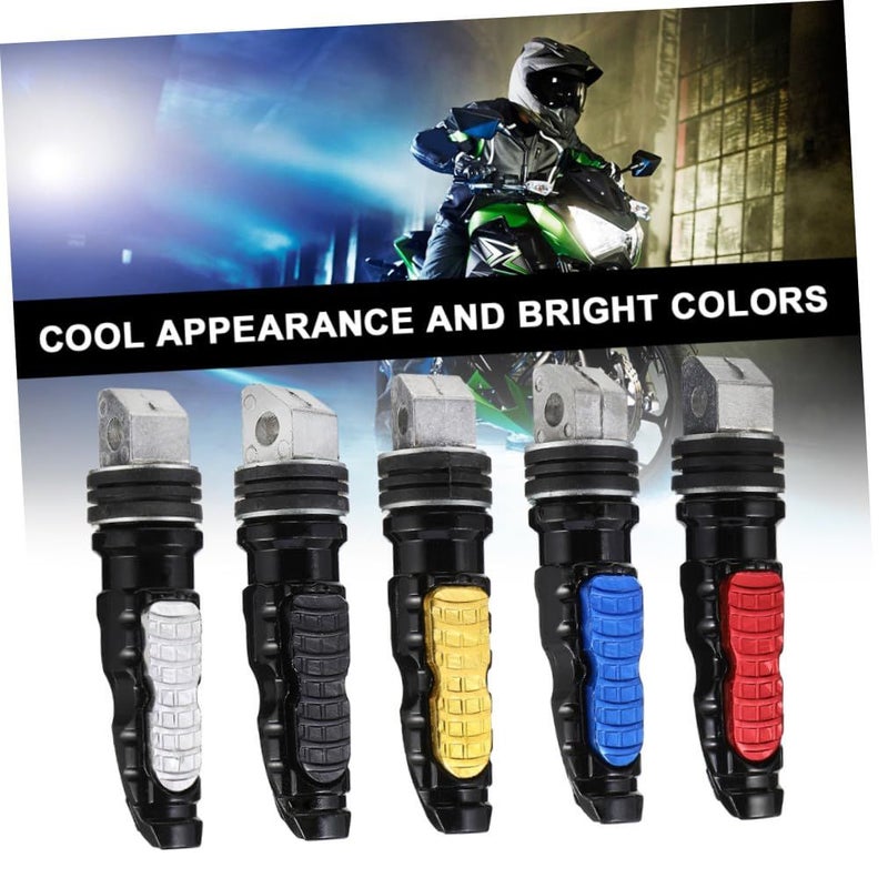 2 Pcs Motorcycle Foot Pegs Rear Passenger Footrests Silver Metal Universal Bike Footrest for Street Cruiser - Image 5