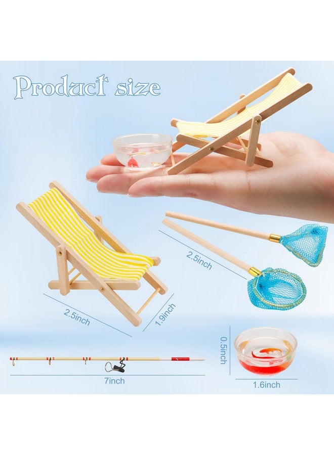 Bbiamsleep 5 Pieces Miniature Fishing Rod Life Scene Decoration Fishing Cake Decoration Fish Cake Topper Fish Bowl Gone Fishing Net Miniature Fishing Accessories - Image 2