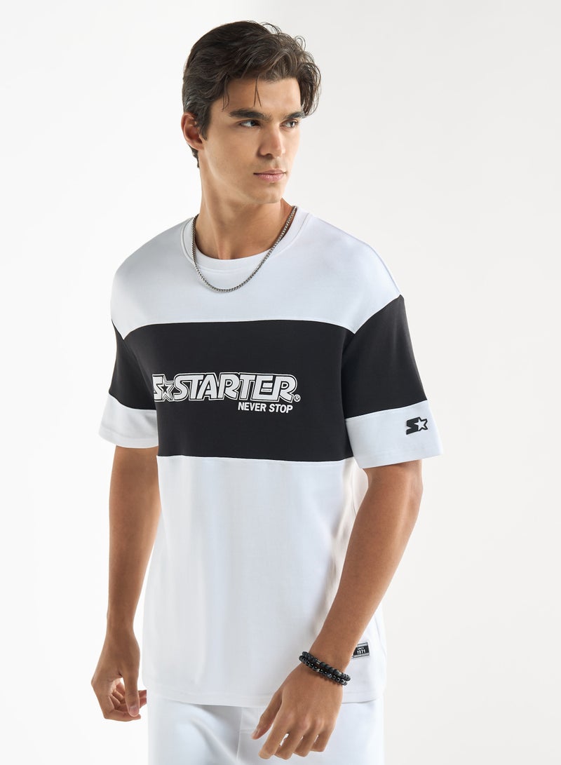 ستارتر تيشيرت بياقة ضيقة وأكمام قصيرة وطبعات من ستارتر - Image 1