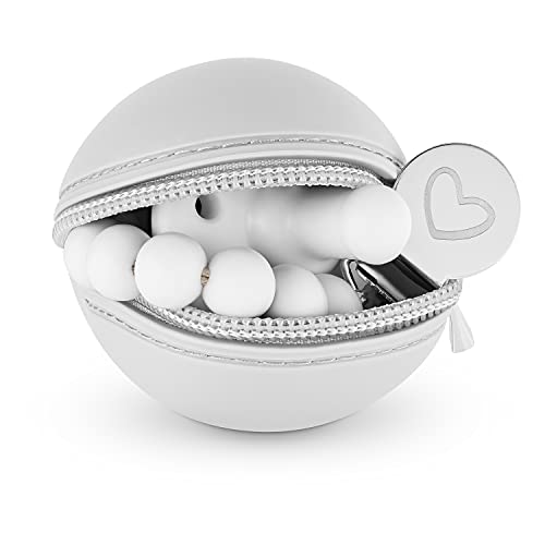 Bleu La La Pacifier Holder Case - Soft Silicone Pacifier, Clip, and Accessory Pouch with Zipper - Holder Bag Cover for Paci Soothies Clips Binky Baby Boys Girls (Grey) - Image 3