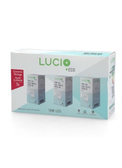 Lucio 3-Piece 10W 6500K 1050 Lumen Elegant Design LED Bulb for E27 Base Cool White 11.4 x 6.8 x 18.6 cm L-ST-0100-10W-6500K-P3  - Image 2