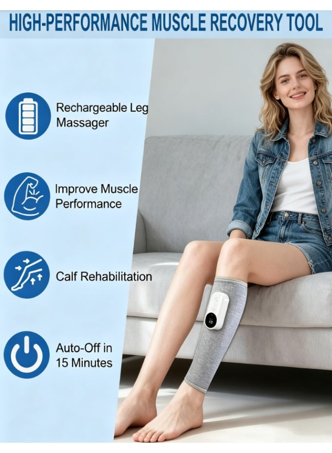  CityRiya-Long كم تدليك الساق اللاسلكي المُدفأ، جهاز تدليك الساق المحمول بضغط الهواء، لفافة تدليك الساق القابلة لإعادة الشحن عبر منفذ USB لتخفيف التعب، أوضاع قابلة للتعديل للتعافي الرياضي والاسترخاء اليومي (YQL-555) - Image 4