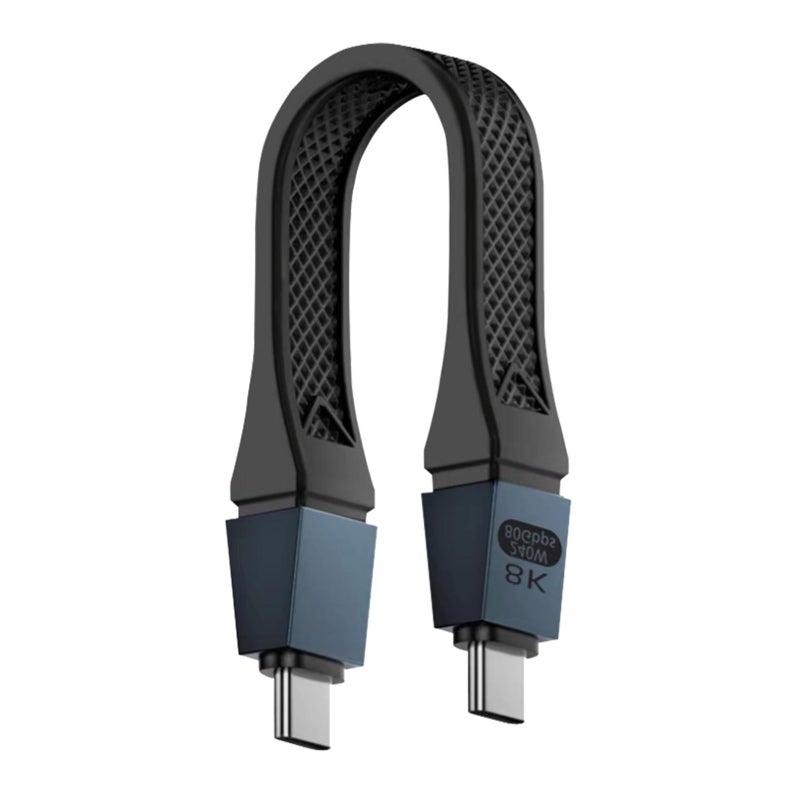 Poyiccot Short USB C Cable 5inch, High Speed 80Gbps, 120Gbps Bandwidth, PD 240W, Thunderbolt 5 Cable for 16K, Dual 8K/6K, USB C Cord in Black, for Thunderbolt 4/3,USB 4, SSD, MacBook, Dock - Image 1