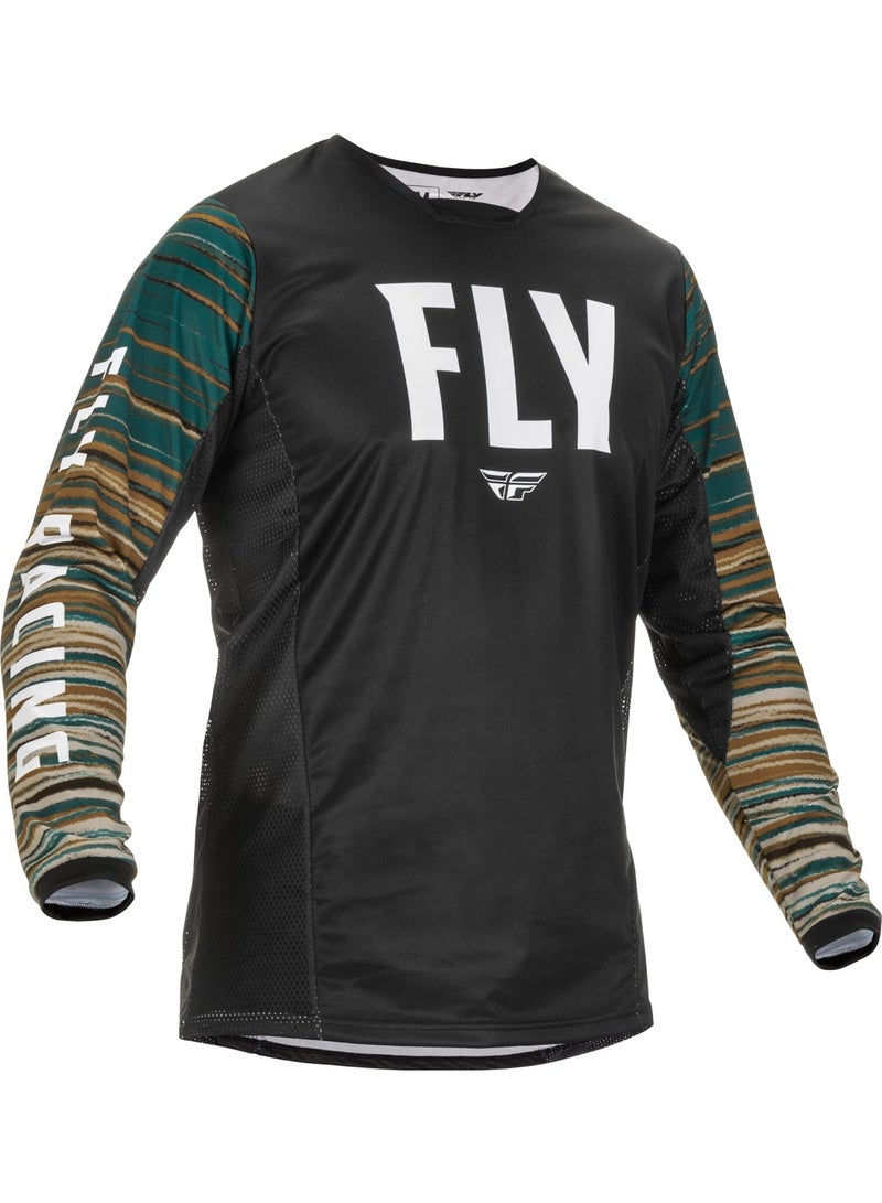 Fly Black Base Striped Off-Road Breathable Mesh Riding Jersey size 4XL
