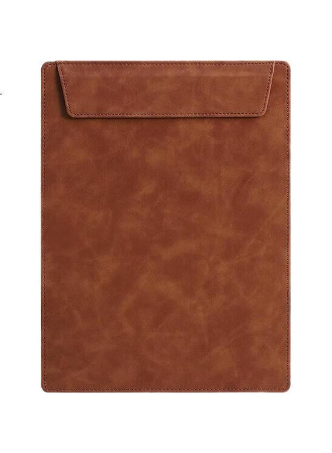 Simaa لوحة كتابة مغناطيسية جلدية A4 من سيمة، لوحة تقارير كتابة الأعمال، وسادة كتابة متعددة الوظائف بتصميم عمودي، بني - Image 1