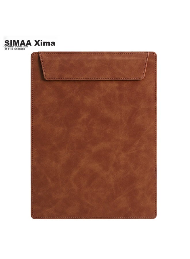Simaa A4 Magnetic Leather Writing Clipboard, Meeting Business Writing Clipboard Report Folder, Multifunctional Writing Pad Vertical Style, Brown - Image 5