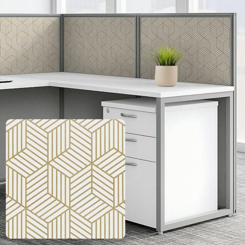 Home in Bold Cubicle Wallpaper for Fabric Walls Removable-Gold and White Geometric Wallpaper Peel and Stick-Office Cubicle Wallpaper DÃ©cor-Modern Contact Paper for Office Walls & Cabinets-Contact Paper Shelf Liner - Image 1