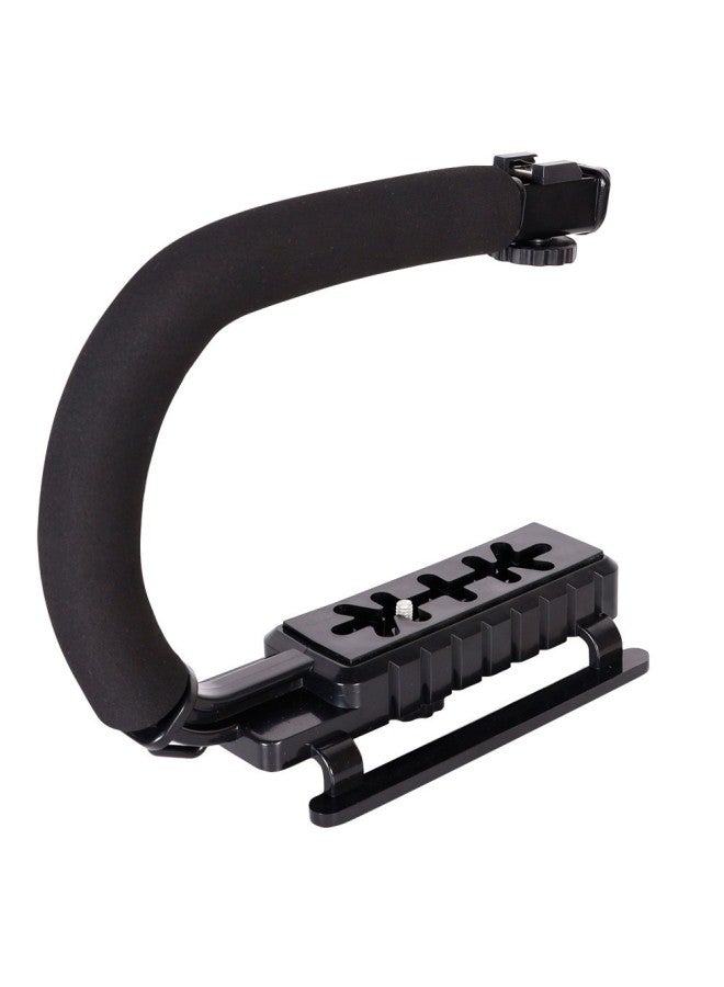 SLR Camera Shooting Stabilizer Handheld Folding U-shaped DV Portable Hot Shoe Anti-shake Stabilizer Fill Light Bracket-Color:U-shaped Three-hot Boots  - Image 4