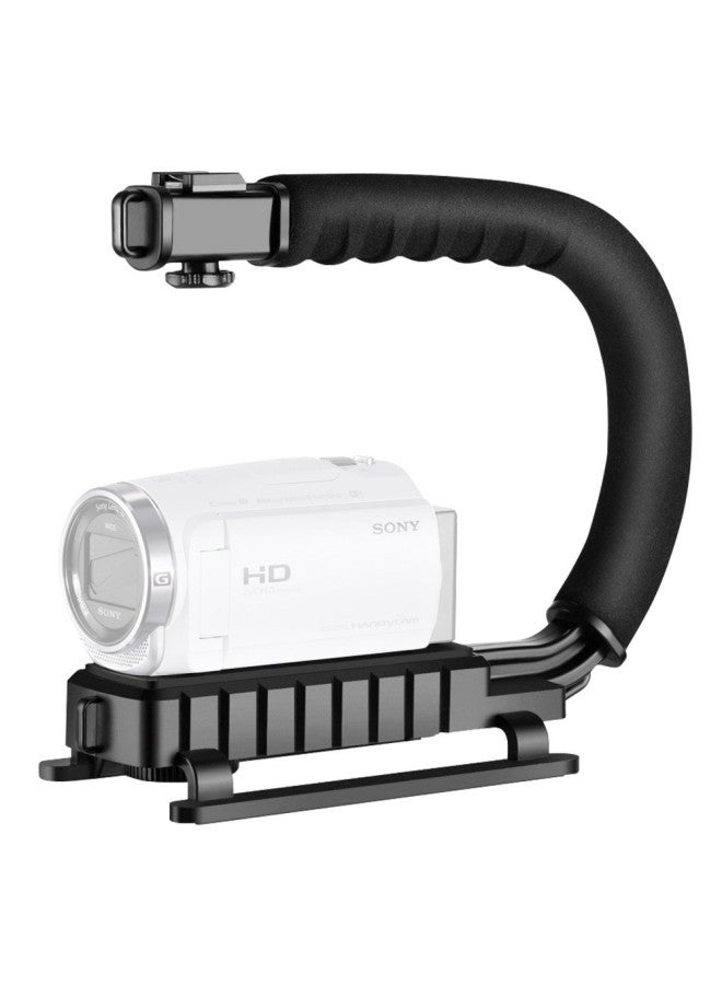 SLR Camera Shooting Stabilizer Handheld Folding U-shaped DV Portable Hot Shoe Anti-shake Stabilizer Fill Light Bracket-Color:U-shaped Three-hot Boots  - Image 3