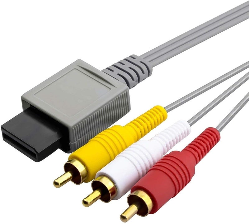 WICAREYO كابل فيديو وصوت AV RCA بطول 1.8 م متوافق مع وحدة تحكم Wii - Image 1