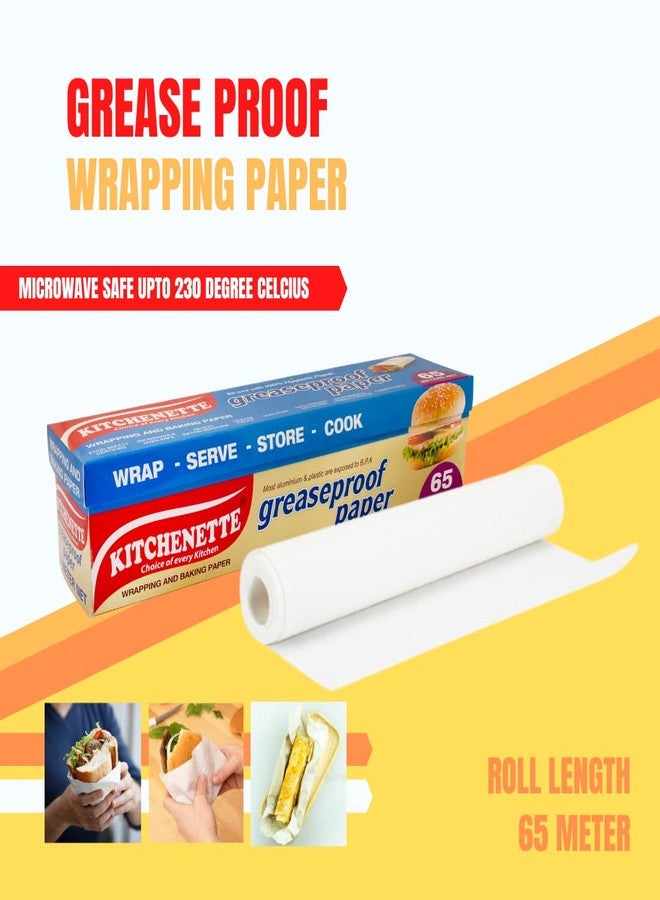 Kitchenette Food Wrapping Paper - 65 Meter || Family Pack || Food Grade and Unprinted Paper || Coreless Roll || Microwave Safe||AKA ; Butter Paper || Pack of 2 - Image 2