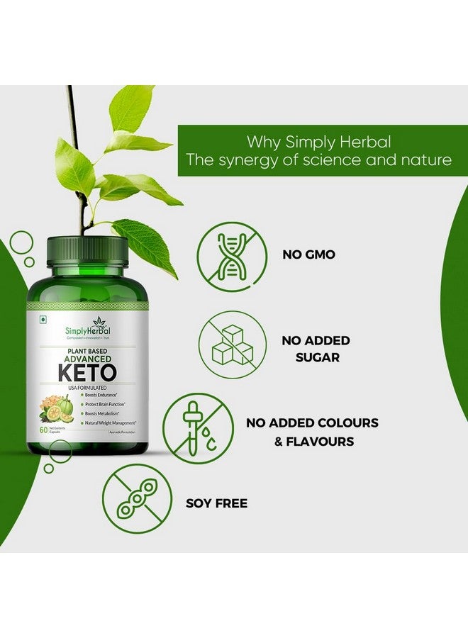 Simply Herbal مكمل إدارة الوزن كيتو المتقدم ببساطة 1000 ملغ مع مستخلص الشاي الأخضر والقهوة وجارسينيا كامبوجيا - 60 كبسولة - Image 5