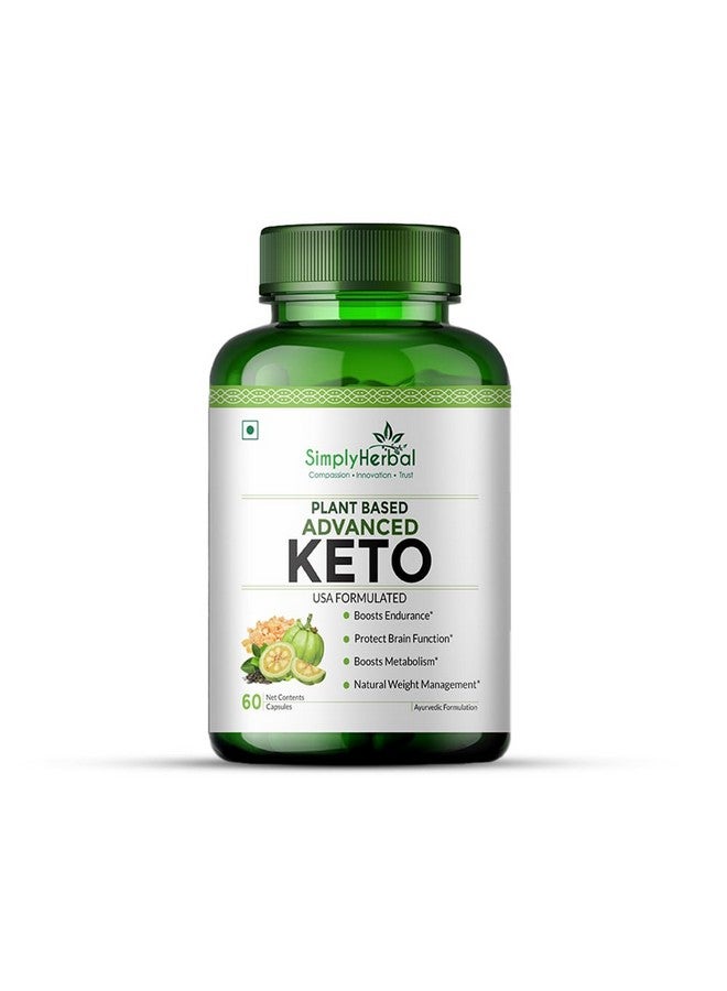 Simply Herbal مكمل إدارة الوزن كيتو المتقدم ببساطة 1000 ملغ مع مستخلص الشاي الأخضر والقهوة وجارسينيا كامبوجيا - 60 كبسولة - Image 1
