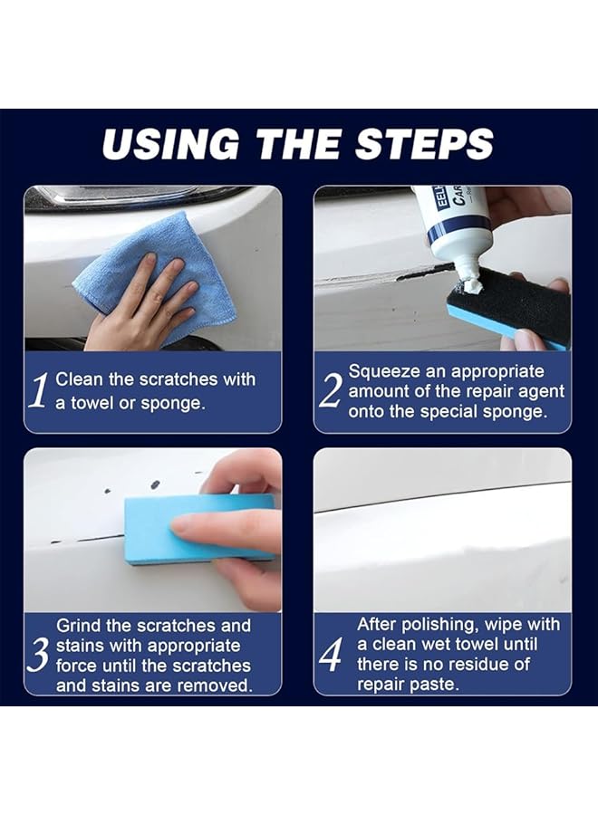 YARDHOBI Scratch Remover For Vehicles, Car Scratch Repair Paste, Car Paint Scratch Repair Polishing Wax, Scratch Remover Kit With Sponge For Vehicles For Deep Scratches, Car Accessories (2 Pcs) - Image 5