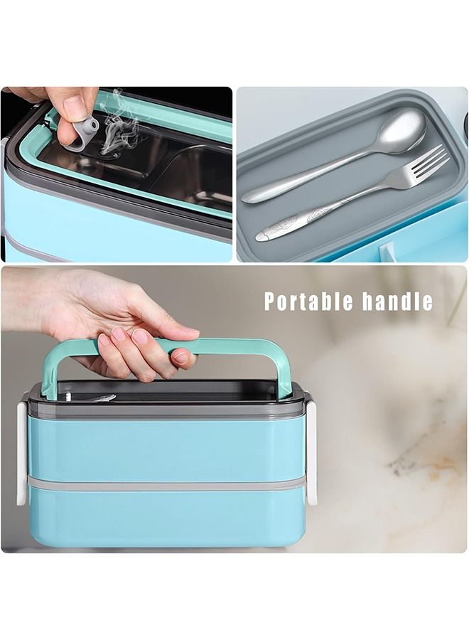 Arabest Bento Box Lunch Box Large, Food Picks for Bento Box Containers, Stackable Bento Box for Adults, Microwave Food Safe Bento Boxes (Blue)  - Image 5