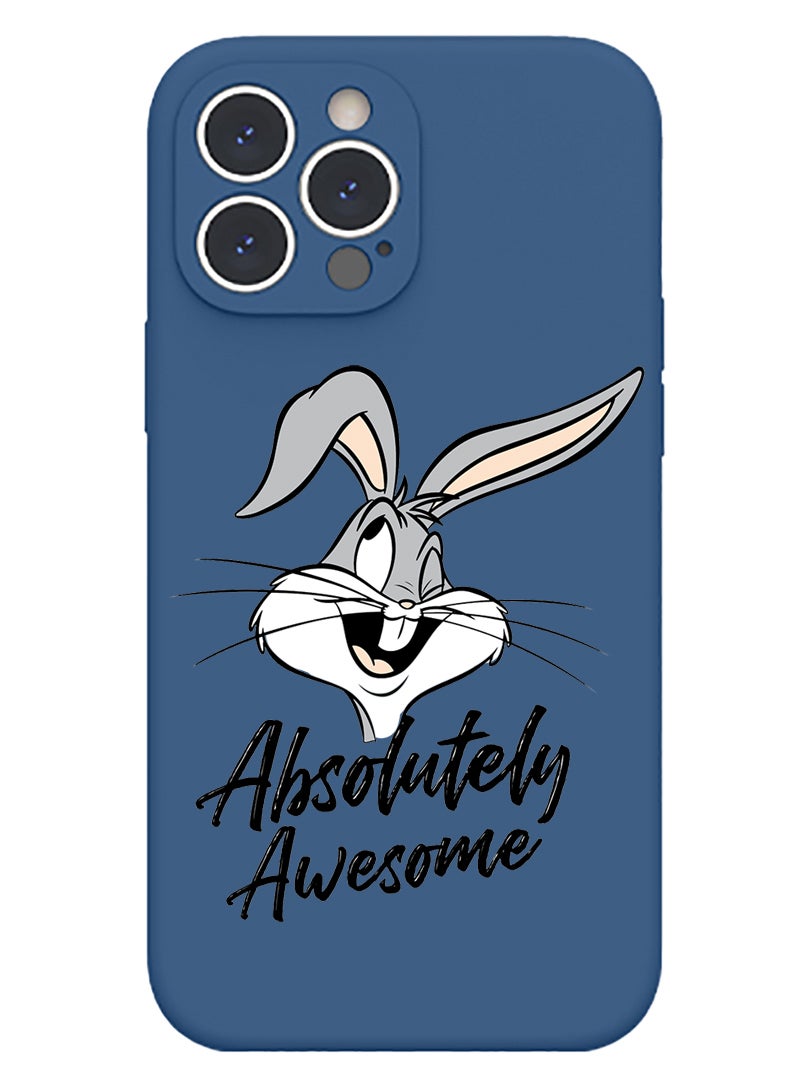 Theodor Protective Slim Fit Case Liquid Silicone Cover with Full Body Protection Anti-Scratch Shockproof Case For iPhone 15 Pro Max Blue  - Abstract saxophone - Image 1