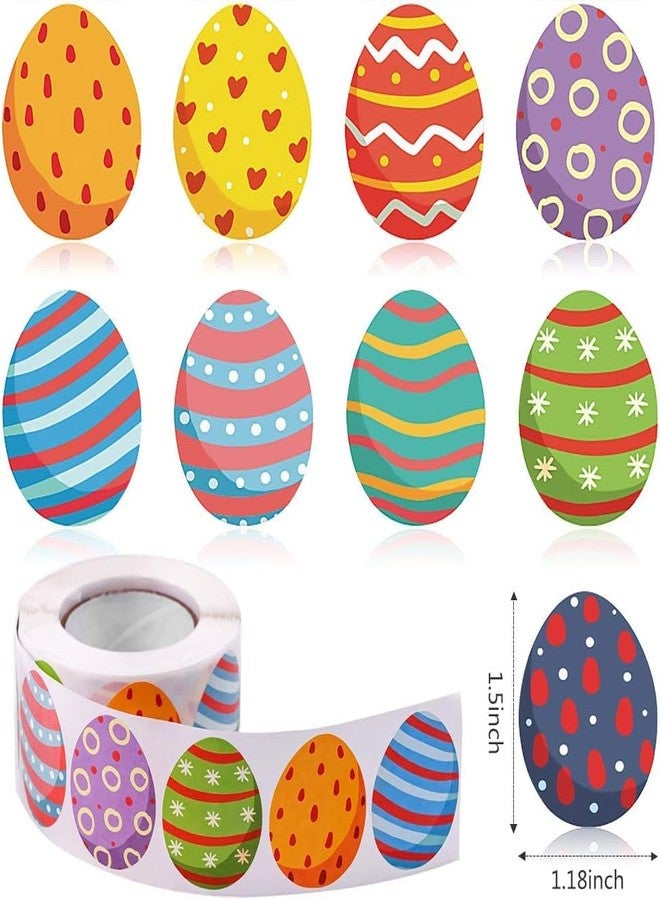 توريناليتال 1200 قطعة من ملصقات عيد الفصح، ملصقات لف بيض عيد الفصح السعيد، ملصقات ذاتية اللصق بموضوعات متنوعة على شكل أرنب، لوازم حفلات الأطفال - Image 2