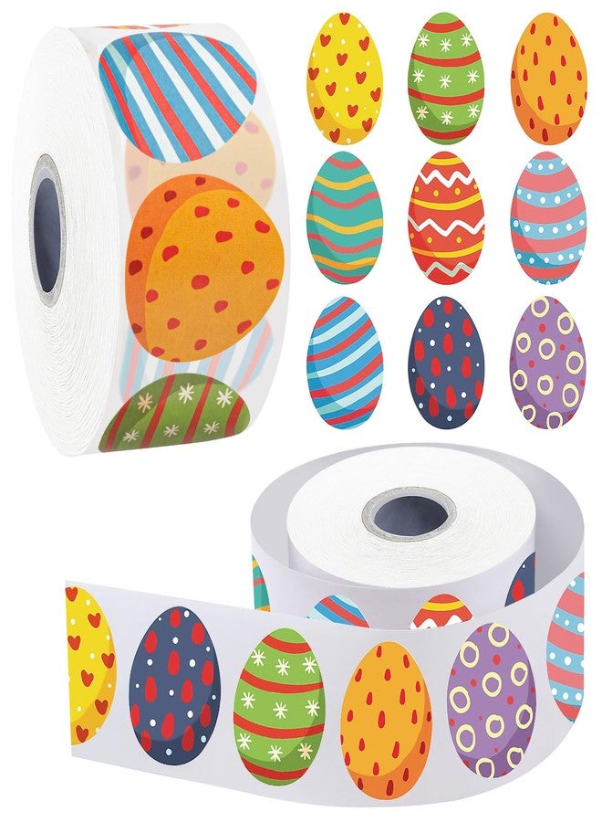 توريناليتال 1200 قطعة من ملصقات عيد الفصح، ملصقات لف بيض عيد الفصح السعيد، ملصقات ذاتية اللصق بموضوعات متنوعة على شكل أرنب، لوازم حفلات الأطفال - Image 1