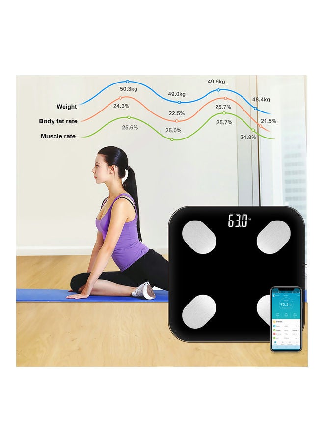 Intelligent Bluetooth Body Fat Scale for Home Use - Black - 26 x 26 x 2cm - Image 4