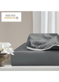 erorex Luxury Wrinkle And Fade Resistant Double Brushed Ultra Soft Microfiber 14 Inch Standard Pocket Single Fitted Sheet Gray King  - Image 5