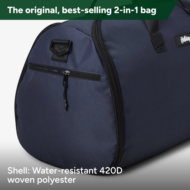 Halfday Convertible 2-in-1 Garment Duffel Weekender Bag 45L | Wrinkle-Free Travel, Hanging Suit Compartment, Shoe Pockets, Trolley Sleeve. Durable & Water-Resistant Carry-on, Marine - Image 5
