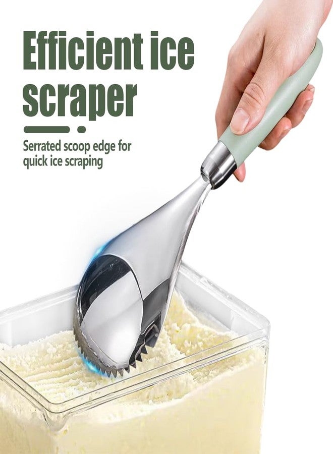 DONGKER Ice Crusher Spoon, Stainless Steel Serrated Ice Scoop with Comfortable Handle for Smoothies Shaved Frozen Cocktails - Image 3