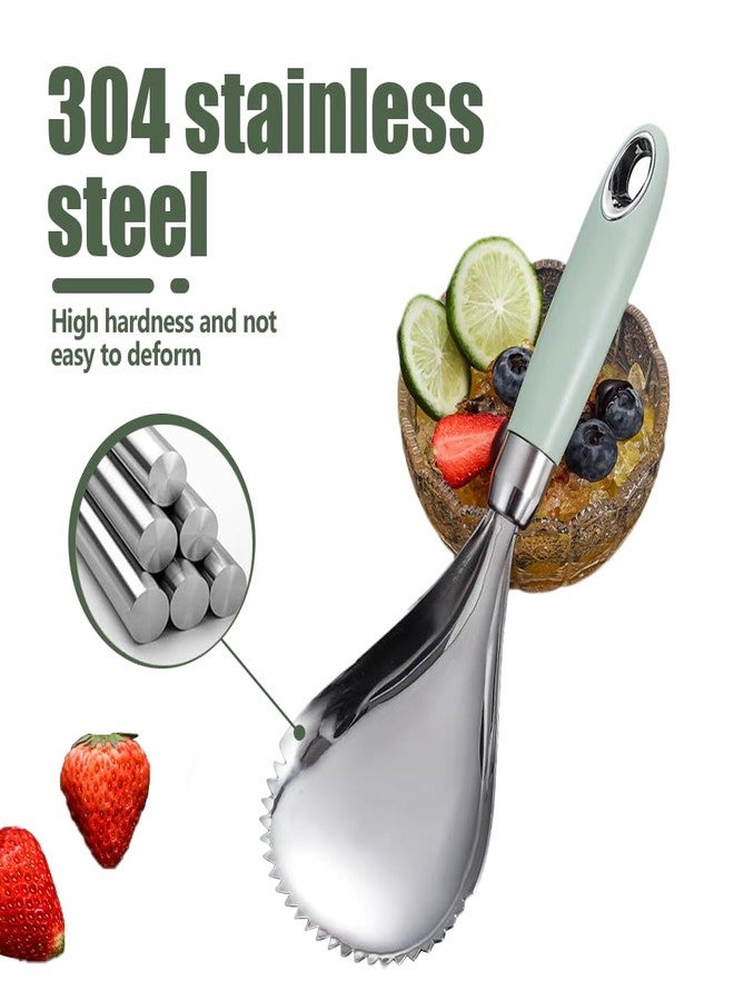 DONGKER Ice Crusher Spoon, Stainless Steel Serrated Ice Scoop with Comfortable Handle for Smoothies Shaved Frozen Cocktails - Image 2