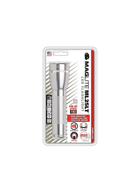 Maglite ML25LT LED 2-Cell C Flashlight, Silver