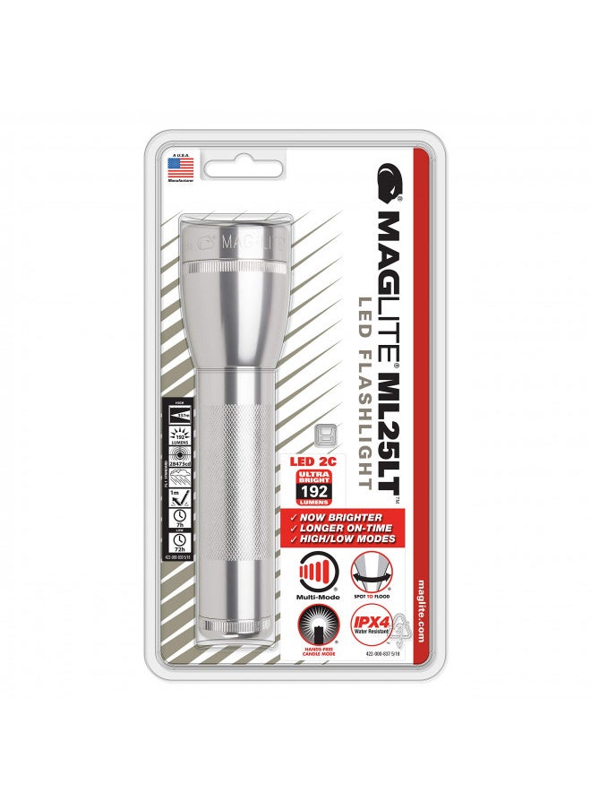 MAGLITE Maglite ML25LT LED 2-Cell C Flashlight, Silver  - Image 2