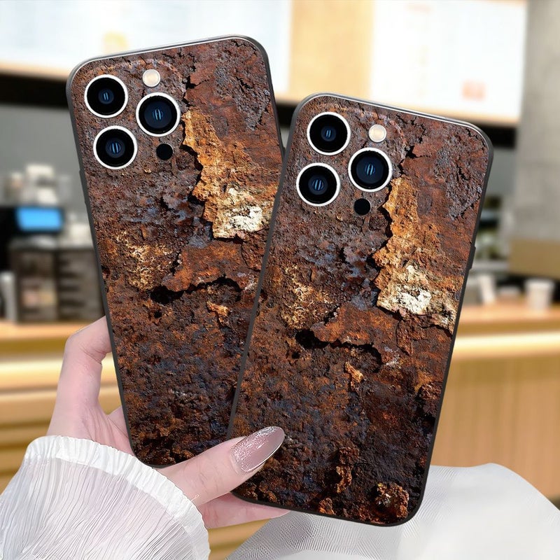 Mixed Color 1 Phone Case For iPhone 15 Pro Max Ultra Shockproof Lightweight Durable Luxury Matte Black Rust Texture Print Smartphone Cover - Image 3