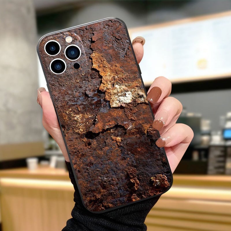 Mixed Color 1 Phone Case For iPhone 15 Pro Max Ultra Shockproof Lightweight Durable Luxury Matte Black Rust Texture Print Smartphone Cover - Image 2