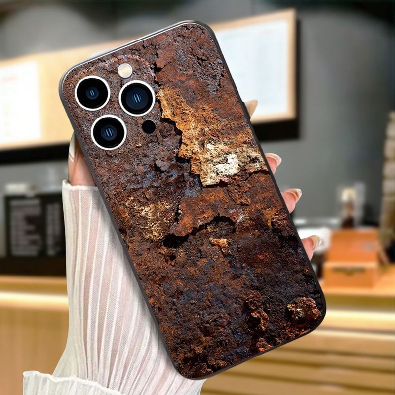 Mixed Color 1 Phone Case For iPhone 15 Pro Max Ultra Shockproof Lightweight Durable Luxury Matte Black Rust Texture Print Smartphone Cover - Image 4